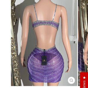 Purple embellished party dreas